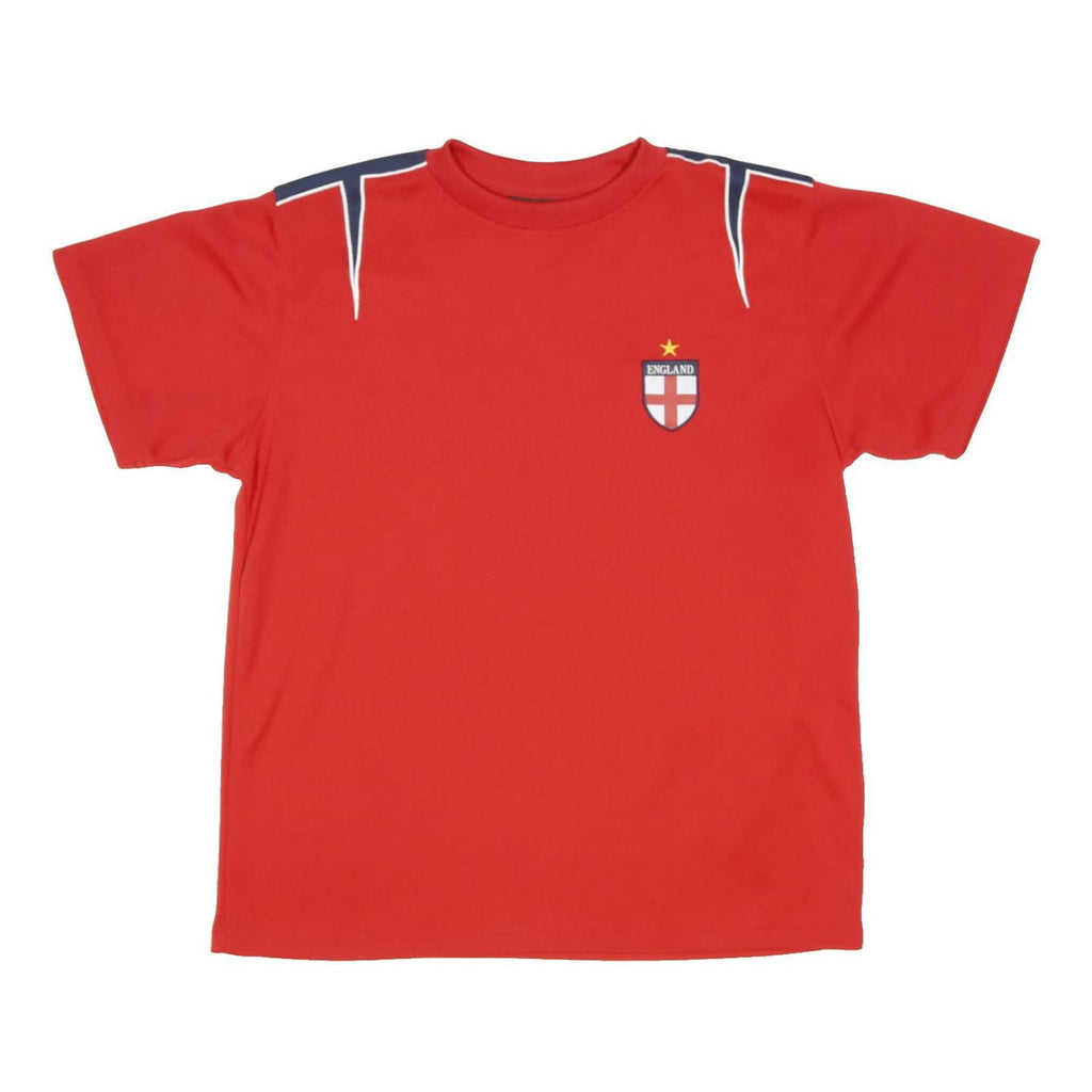 MARK EARL CLOTHING Mens Red Jersey L Short Sleeve Crew Neck England Crest
