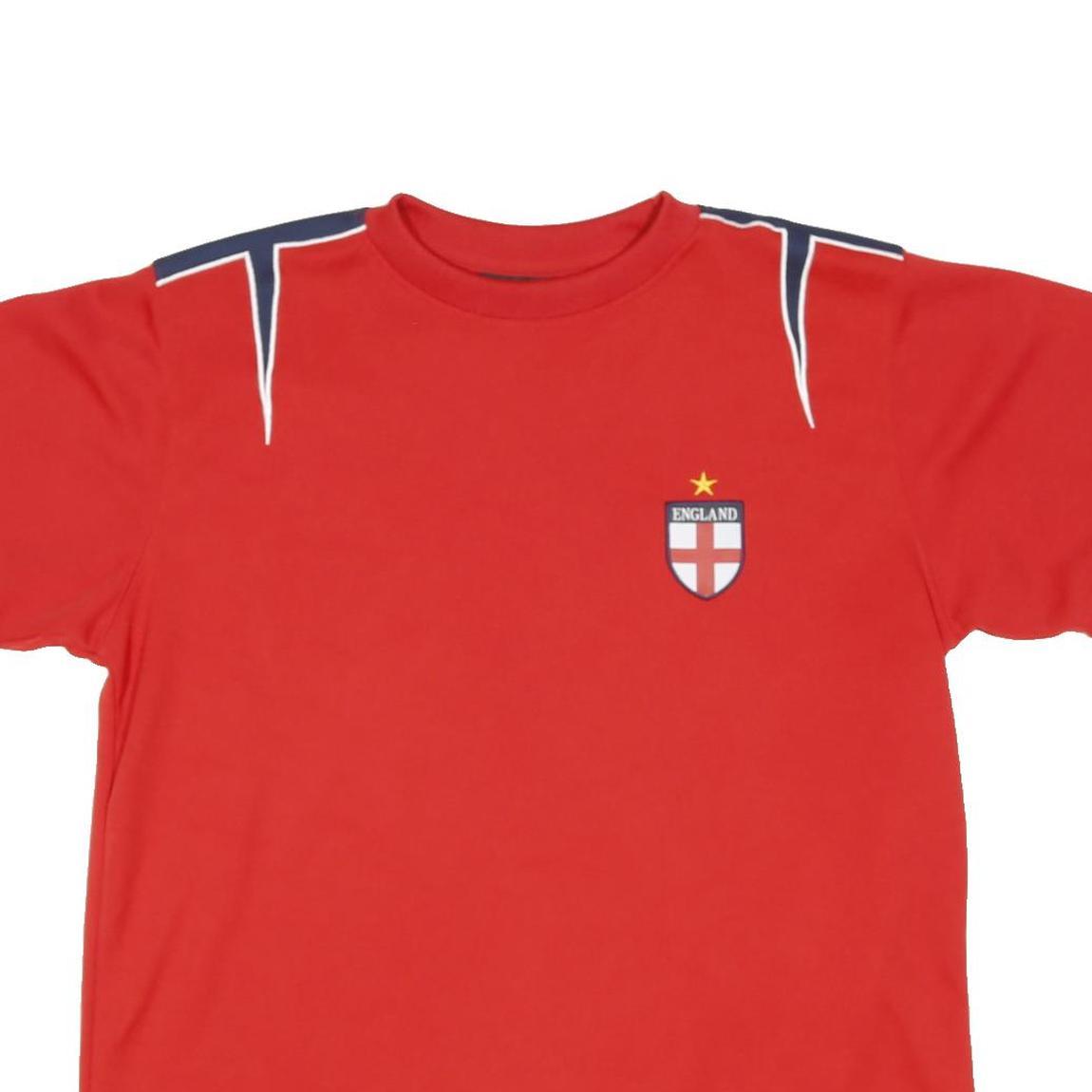 MARK EARL CLOTHING Mens Red Jersey L Short Sleeve Crew Neck England Crest