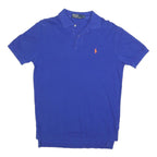 POLO RALPH LAUREN Mens Blue Polo Shirt Short Sleeve S Cotton Blend Classic Fit
