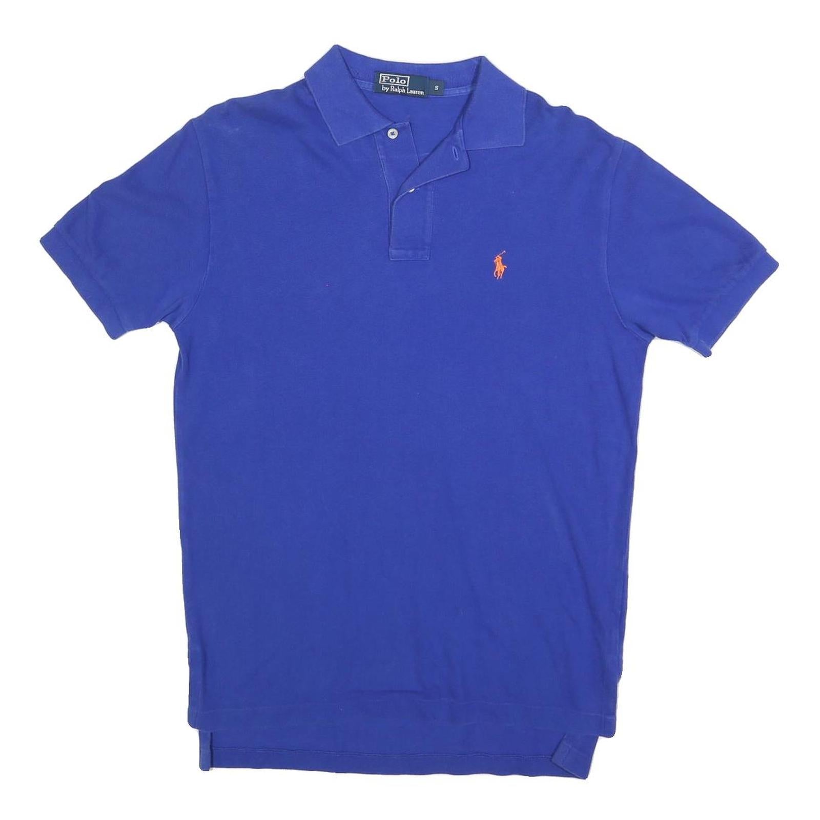 POLO RALPH LAUREN Mens Blue Polo Shirt Short Sleeve S Cotton Blend Classic Fit