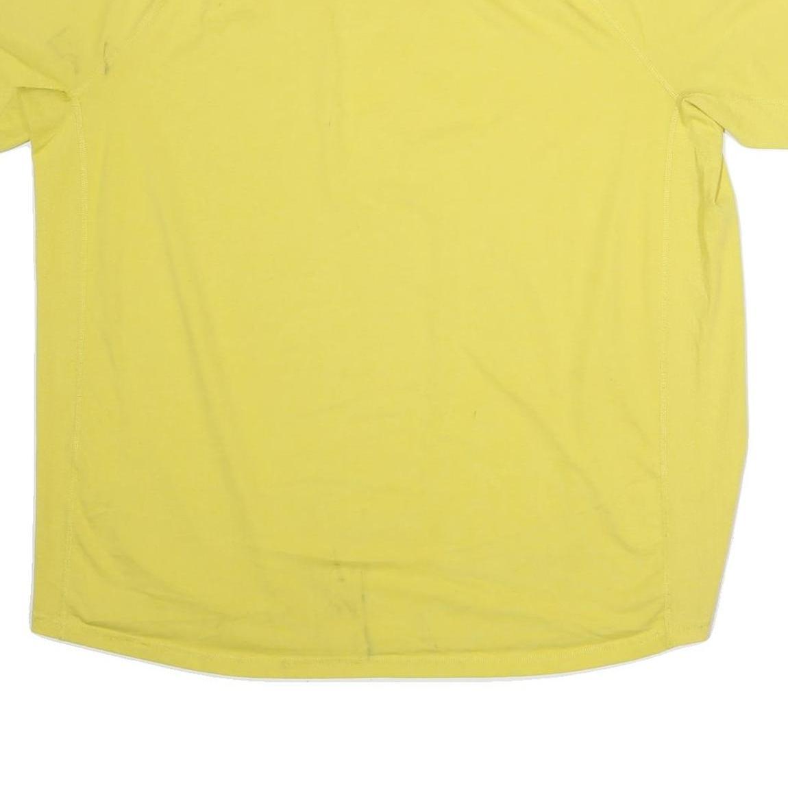 CARHARTT Mens Yellow Polyester Blend T-Shirt 2XL Short Sleeve Crew Neck Pocket