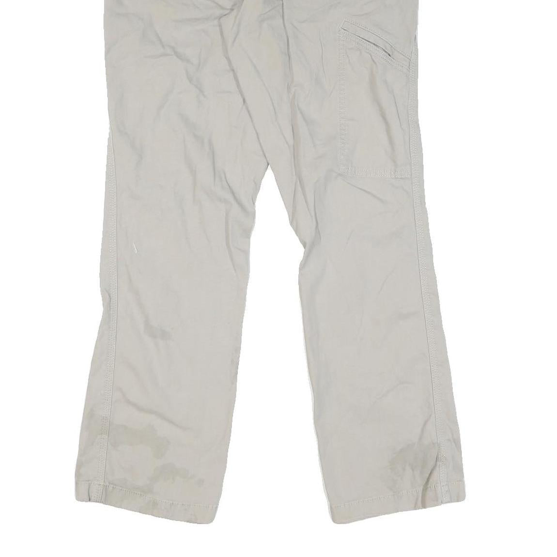 CARHARTT Mens Cotton Regular Beige Trousers W28 L30 Workwear Zip Closure