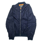 BROOKLYN CLOTHES Mens Bomber Jacket Blue Nylon L