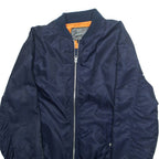 BROOKLYN CLOTHES Mens Bomber Jacket Blue Nylon L