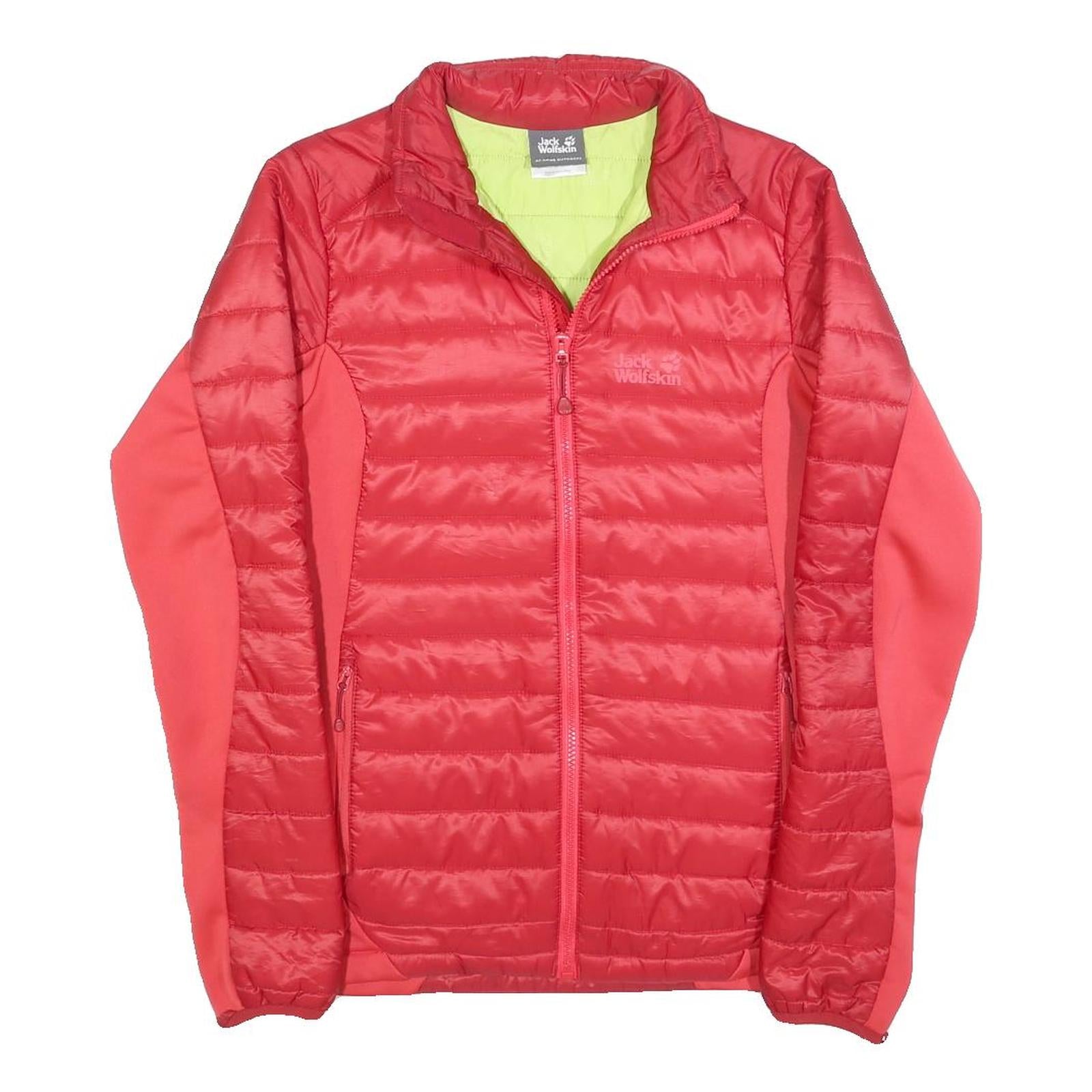 JACK WOLFSKIN Womens Red Outdoor Jacket UK 10 Polyester Blend Quilted Zip