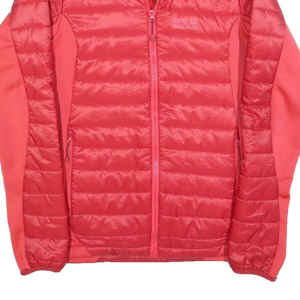 JACK WOLFSKIN Womens Red Outdoor Jacket UK 10 Polyester Blend Quilted Zip