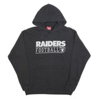 NFL Mens Black Raiders Football Pullover Hoodie L Cotton Blend Sportswear
