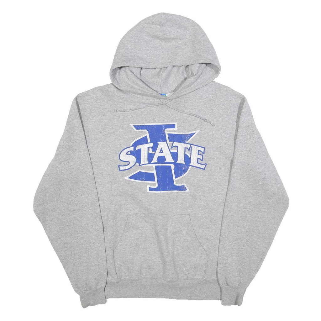 CHAMPION Mens Grey State Logo Pullover Hoodie M Cotton Blend Casual