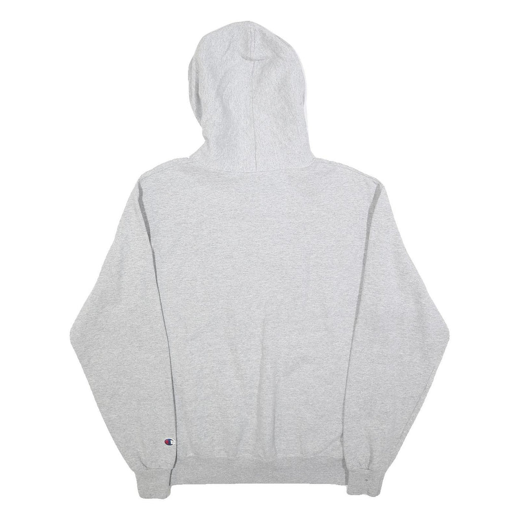 CHAMPION Mens Grey State Logo Pullover Hoodie M Cotton Blend Casual