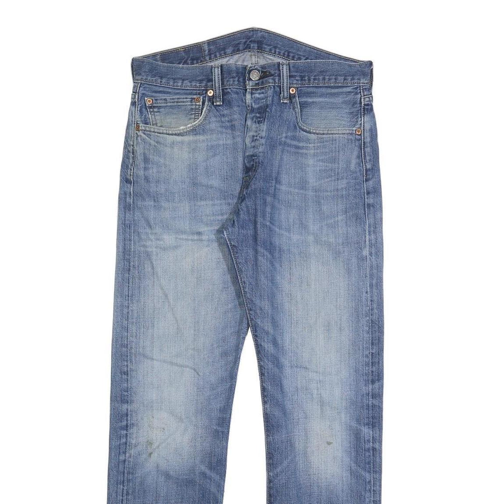 LEVI'S 501 Mens Jeans Blue Regular Straight Denim Medium W32 L30 Classic Button