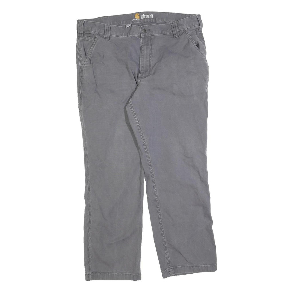 CARHARTT Mens Jeans Grey Relaxed Straight Cotton Blend W38 L30 Workwear Casual