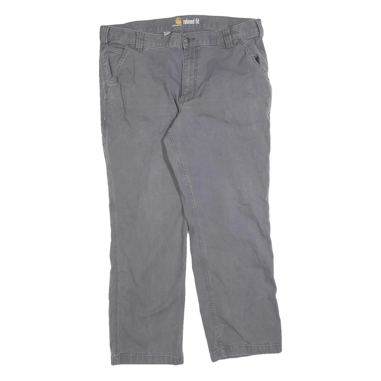 CARHARTT Mens Jeans Grey Relaxed Straight Cotton Blend W38 L30 Workwear Casual