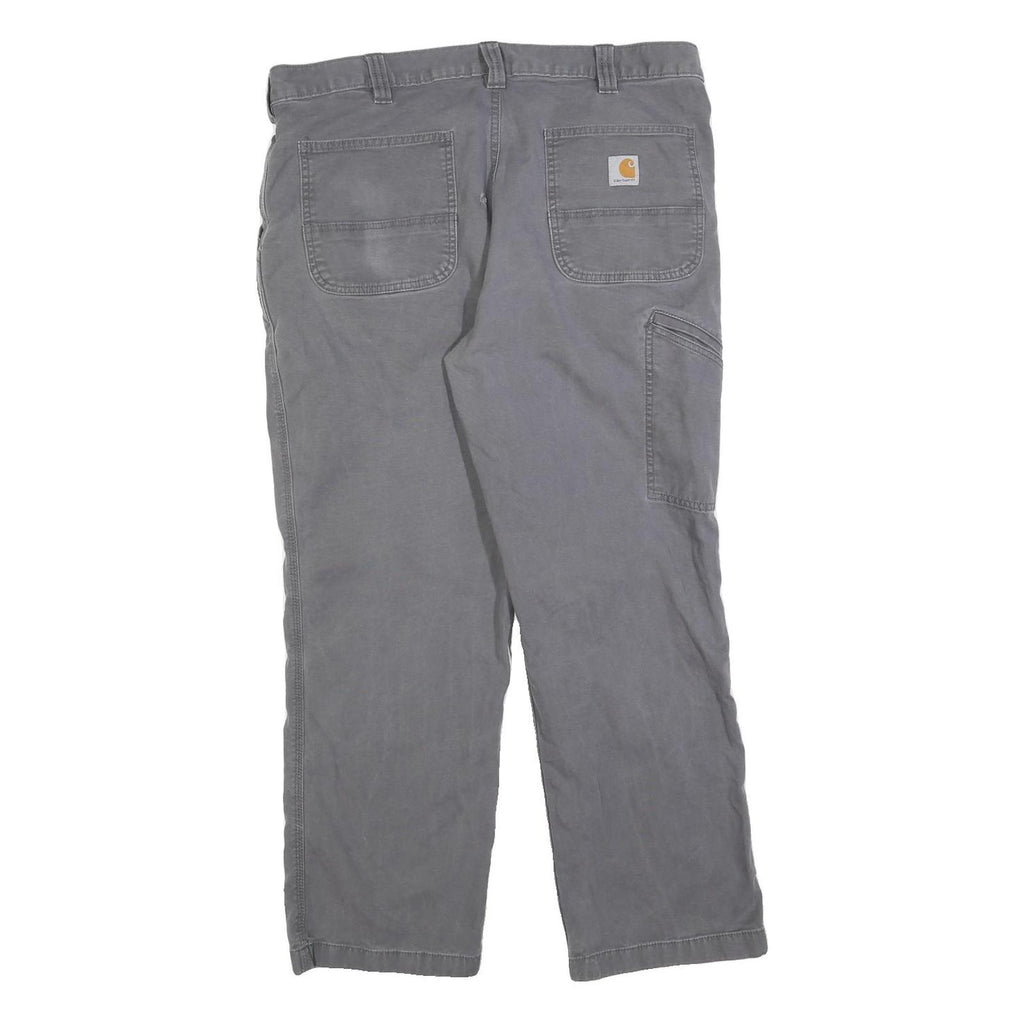 CARHARTT Mens Jeans Grey Relaxed Straight Cotton Blend W38 L30 Workwear Casual