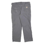 CARHARTT Mens Jeans Grey Relaxed Straight Cotton Blend W38 L30 Workwear Casual