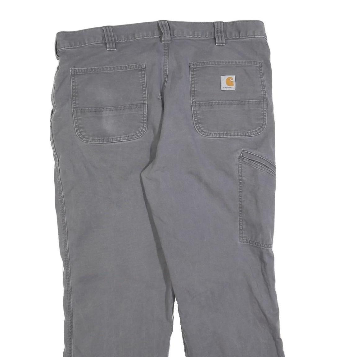 CARHARTT Mens Jeans Grey Relaxed Straight Cotton Blend W38 L30 Workwear Casual