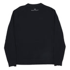 FRED PERRY Mens Black Plain Crew Neck Band Collar Basic Knit Pullover Jumper XL