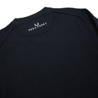 FRED PERRY Mens Black Plain Crew Neck Band Collar Basic Knit Pullover Jumper XL