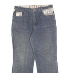 ANGE Womens Blue Relaxed Straight Denim Light W32 L27 Betty Boop Printed Pockets