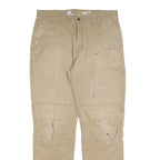 CARHARTT Mens Cotton Blend Beige Relaxed Fit Straight Trousers W34 L34 Workwear