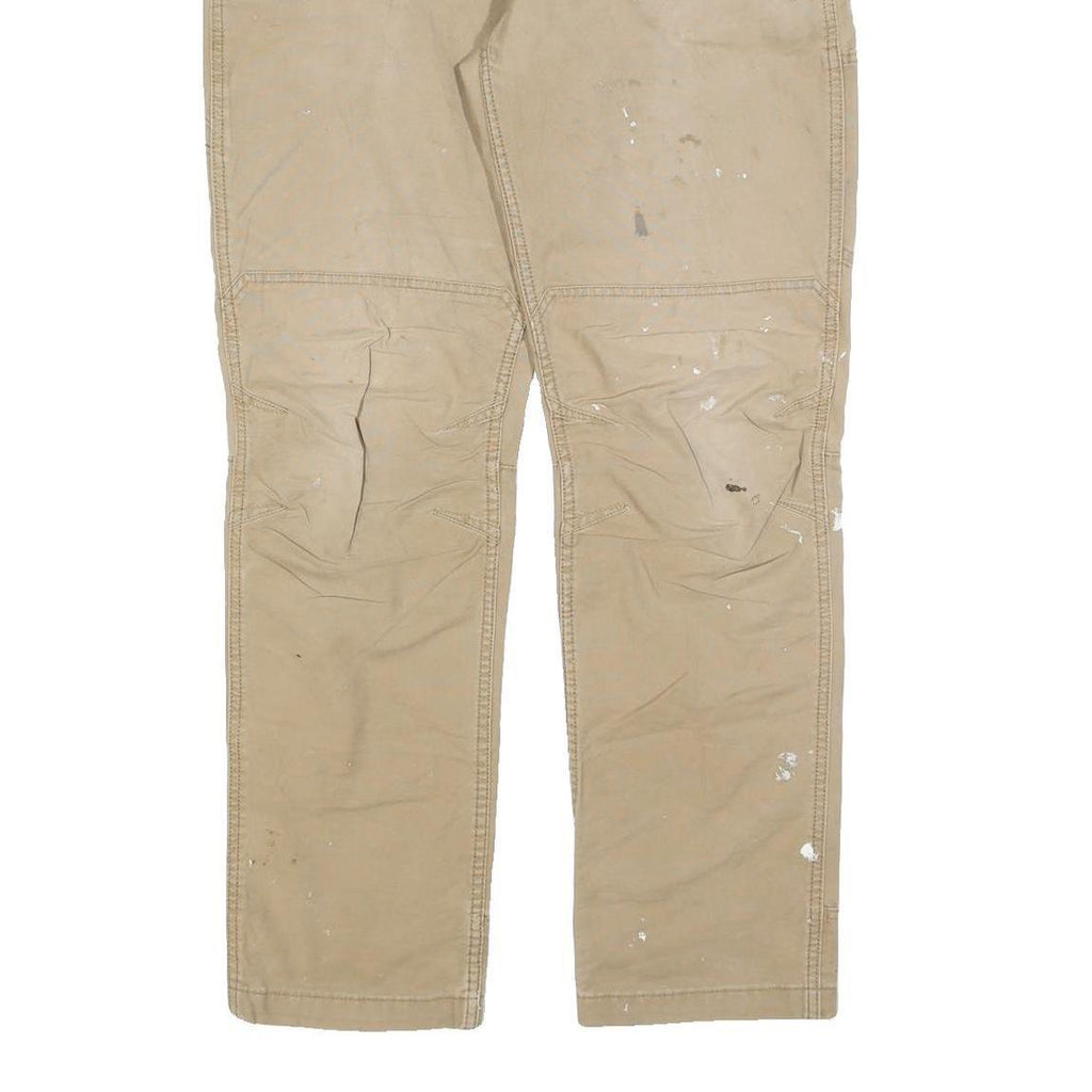 CARHARTT Mens Cotton Blend Beige Relaxed Fit Straight Trousers W34 L34 Workwear
