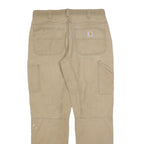 CARHARTT Mens Cotton Blend Beige Relaxed Fit Straight Trousers W34 L34 Workwear