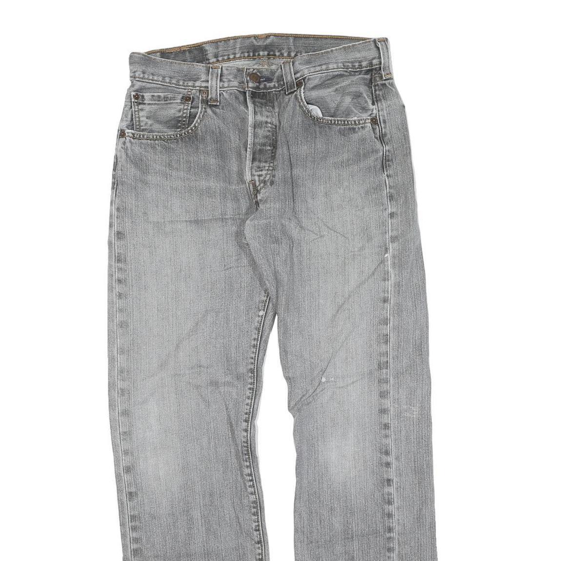 LEVI'S 501 Mens Jeans Grey Regular Straight Denim Medium W31 L32 Classic Button