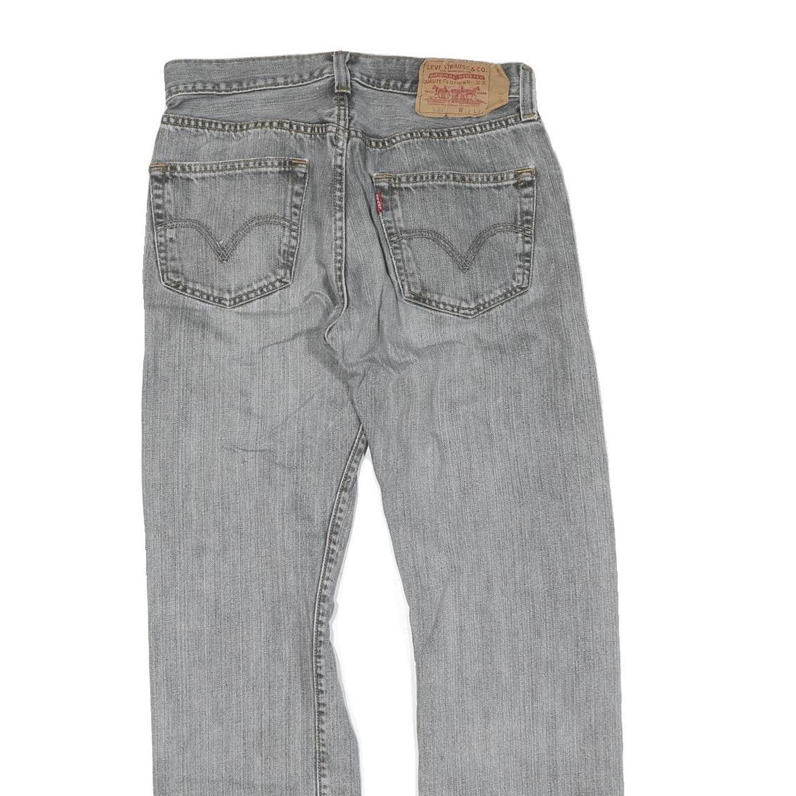 LEVI'S 501 Mens Jeans Grey Regular Straight Denim Medium W31 L32 Classic Button