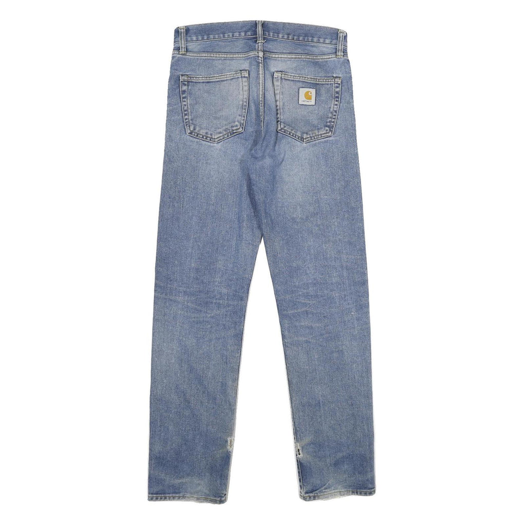 CARHARTT WIP Mens Jeans Blue Regular Straight Denim Medium W29 L32 Zip Closure