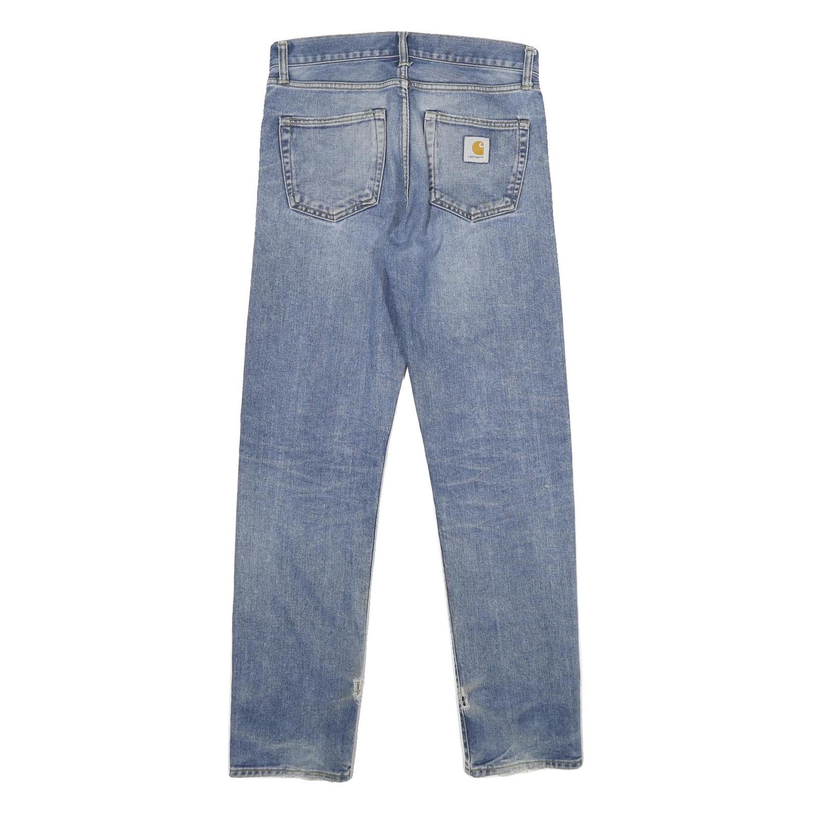 CARHARTT WIP Mens Jeans Blue Regular Straight Denim Medium W29 L32 Zip Closure