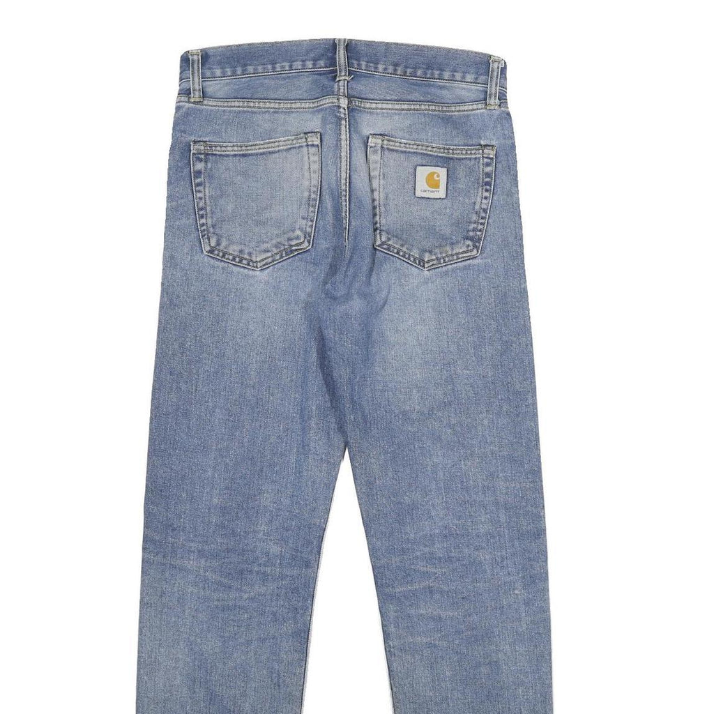 CARHARTT WIP Mens Jeans Blue Regular Straight Denim Medium W29 L32 Zip Closure