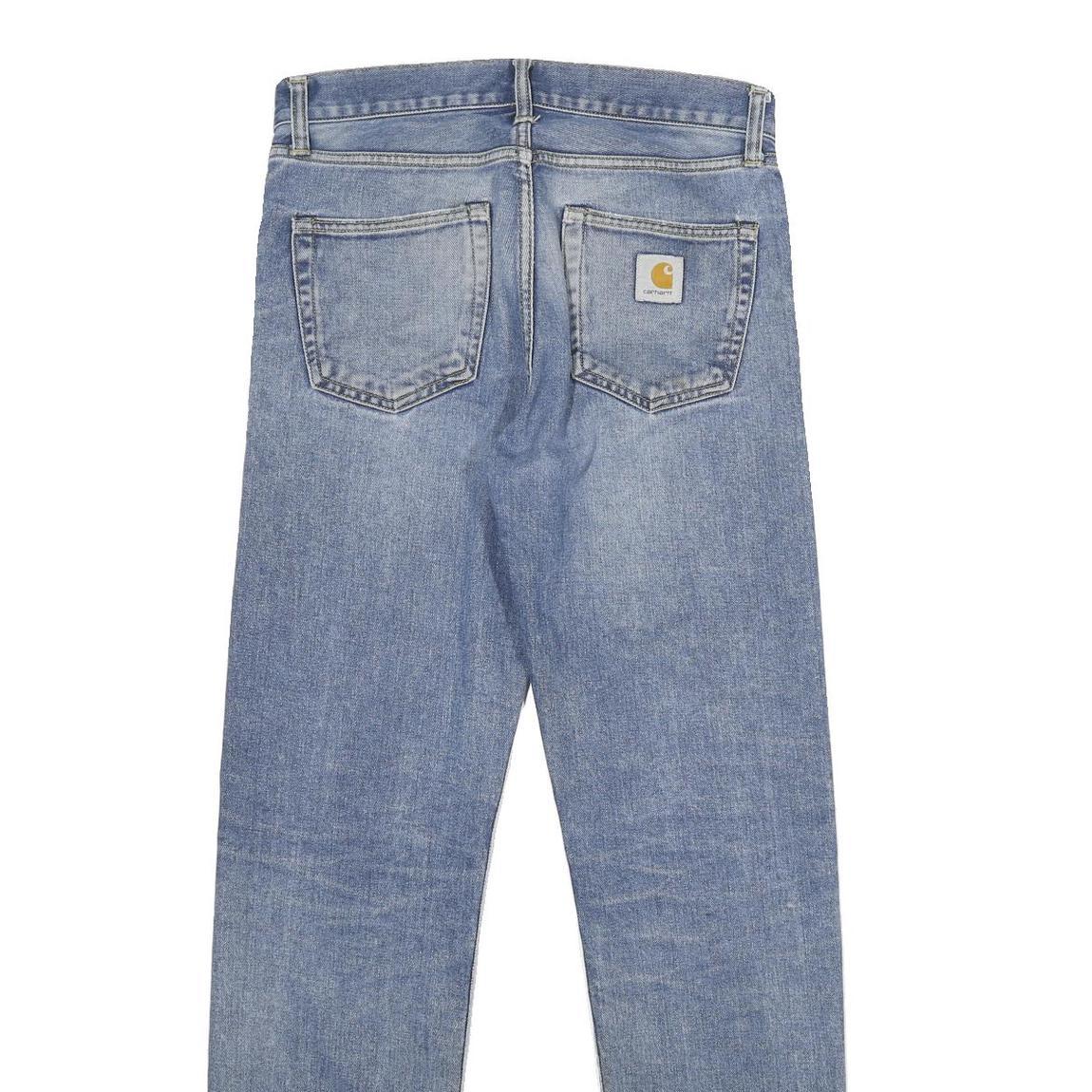 CARHARTT WIP Mens Jeans Blue Regular Straight Denim Medium W29 L32 Zip Closure