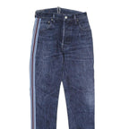 LEVI'S 501 Mens Jeans Blue Slim Straight Denim Raw W26 L26 Side Stripe Detail