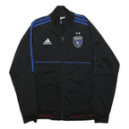 ADIDAS Mens Black & Blue Quakes Track Zip Jacket M Polyester Sportswear