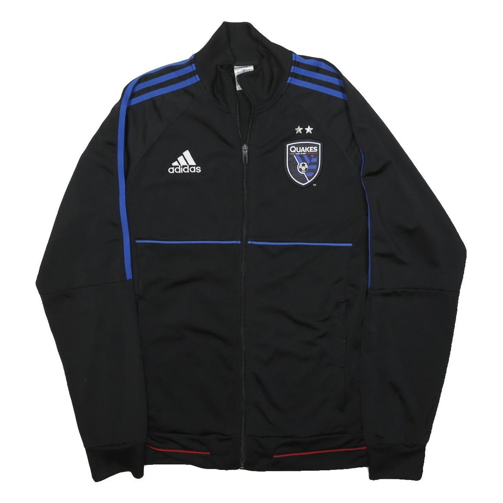 ADIDAS Mens Black & Blue Quakes Track Zip Jacket M Polyester Sportswear