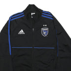 ADIDAS Mens Black & Blue Quakes Track Zip Jacket M Polyester Sportswear