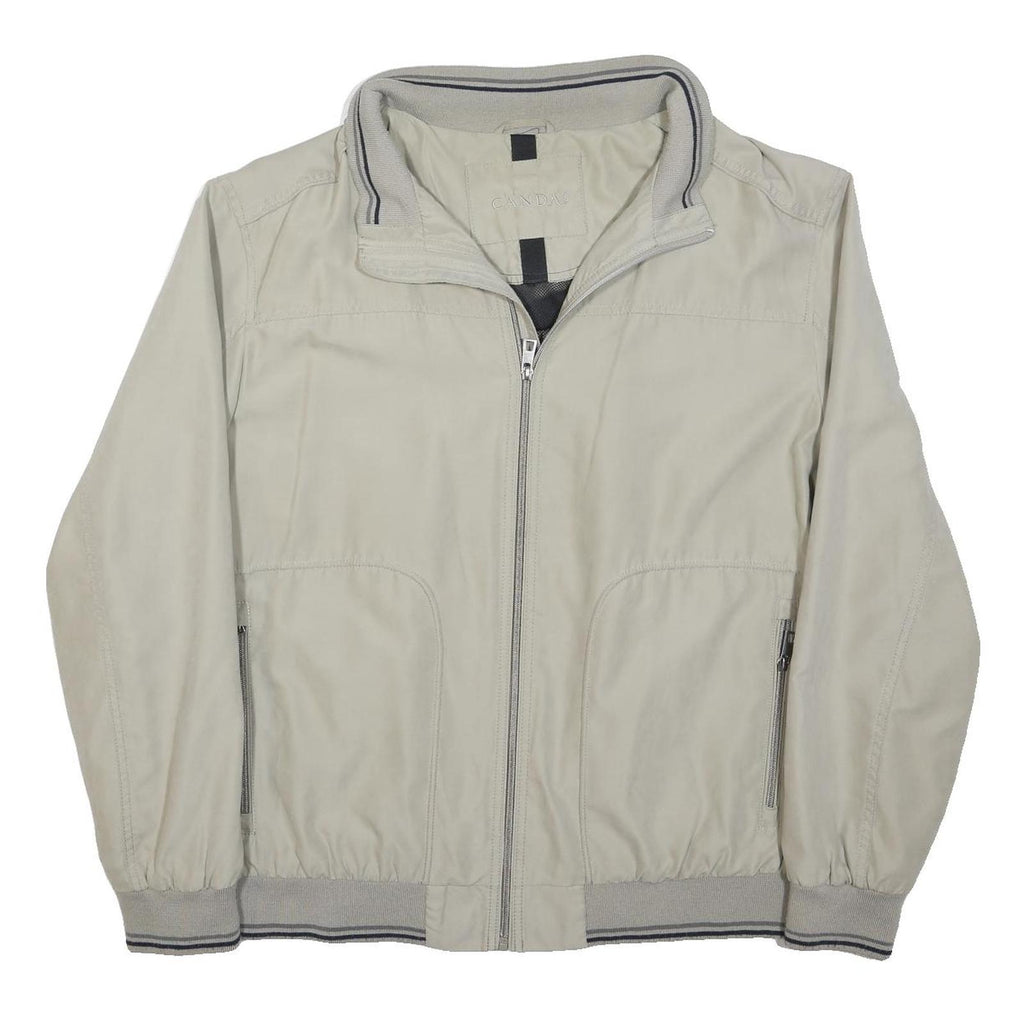CANDA Mens Beige Polyester Blend Jacket 2XL Zip Plain Casual Lightweight