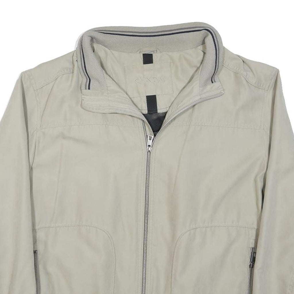 CANDA Mens Beige Polyester Blend Jacket 2XL Zip Plain Casual Lightweight