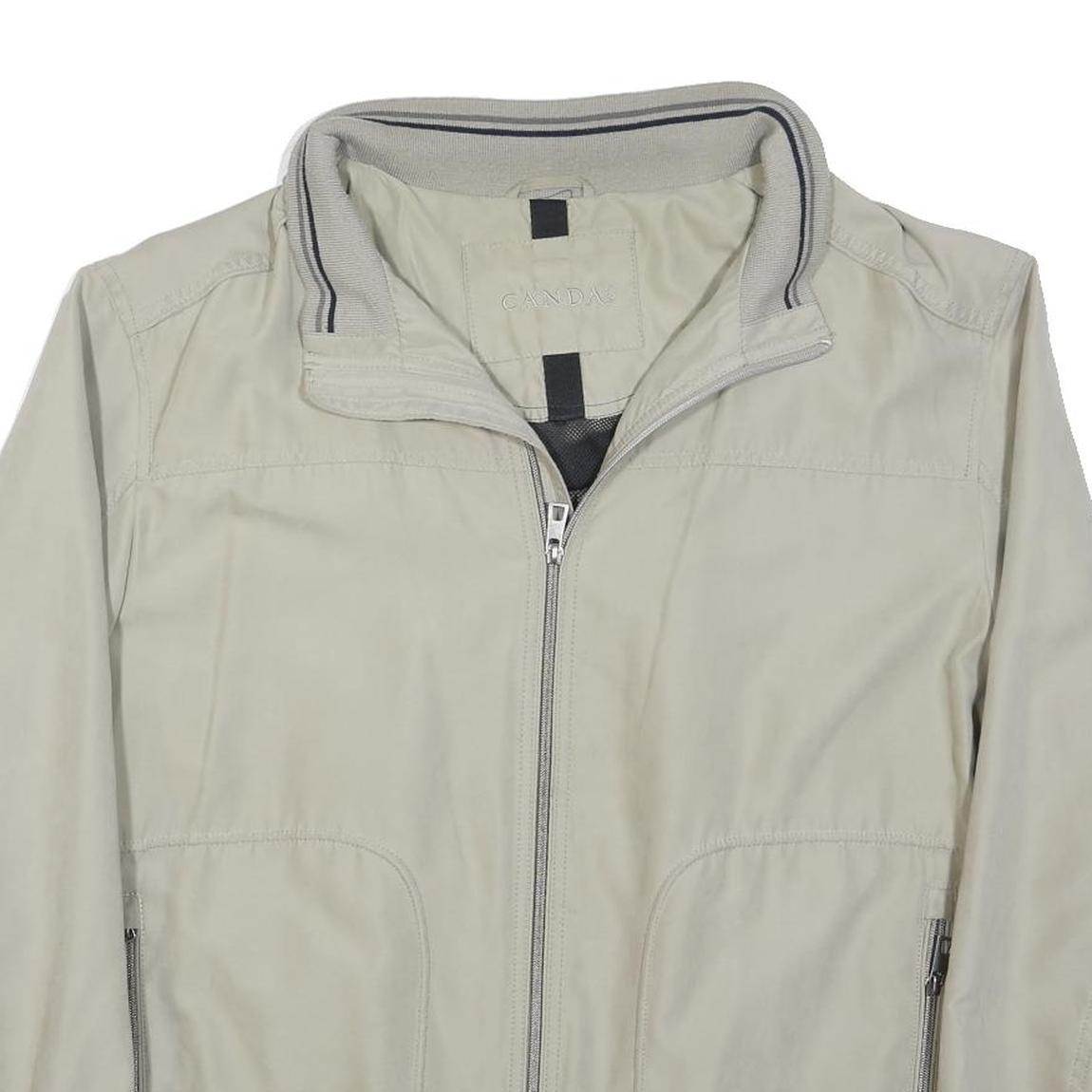 CANDA Mens Beige Polyester Blend Jacket 2XL Zip Plain Casual Lightweight