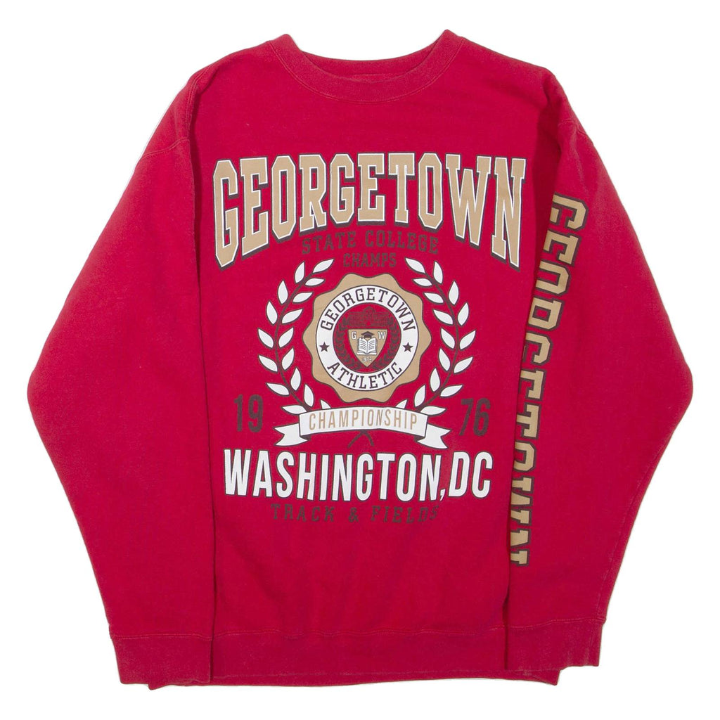 Georgetown Washington Dc Mens Sweatshirt Red Crew Neck L