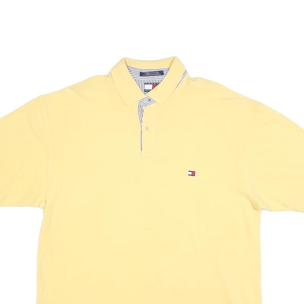 TOMMY HILFIGER Mens Yellow Basic Short Sleeve Polo Shirt 2XL Cotton Blend