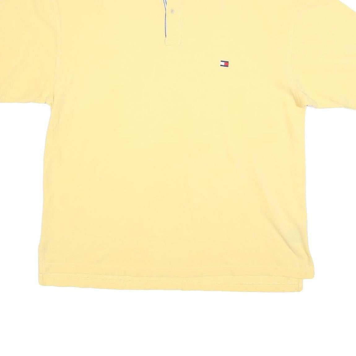 TOMMY HILFIGER Mens Yellow Basic Short Sleeve Polo Shirt 2XL Cotton Blend