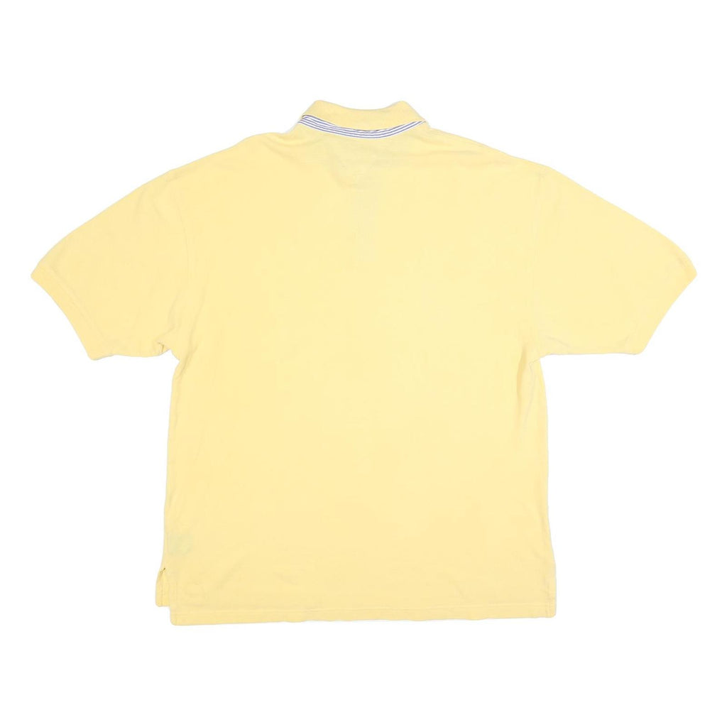 TOMMY HILFIGER Mens Yellow Basic Short Sleeve Polo Shirt 2XL Cotton Blend