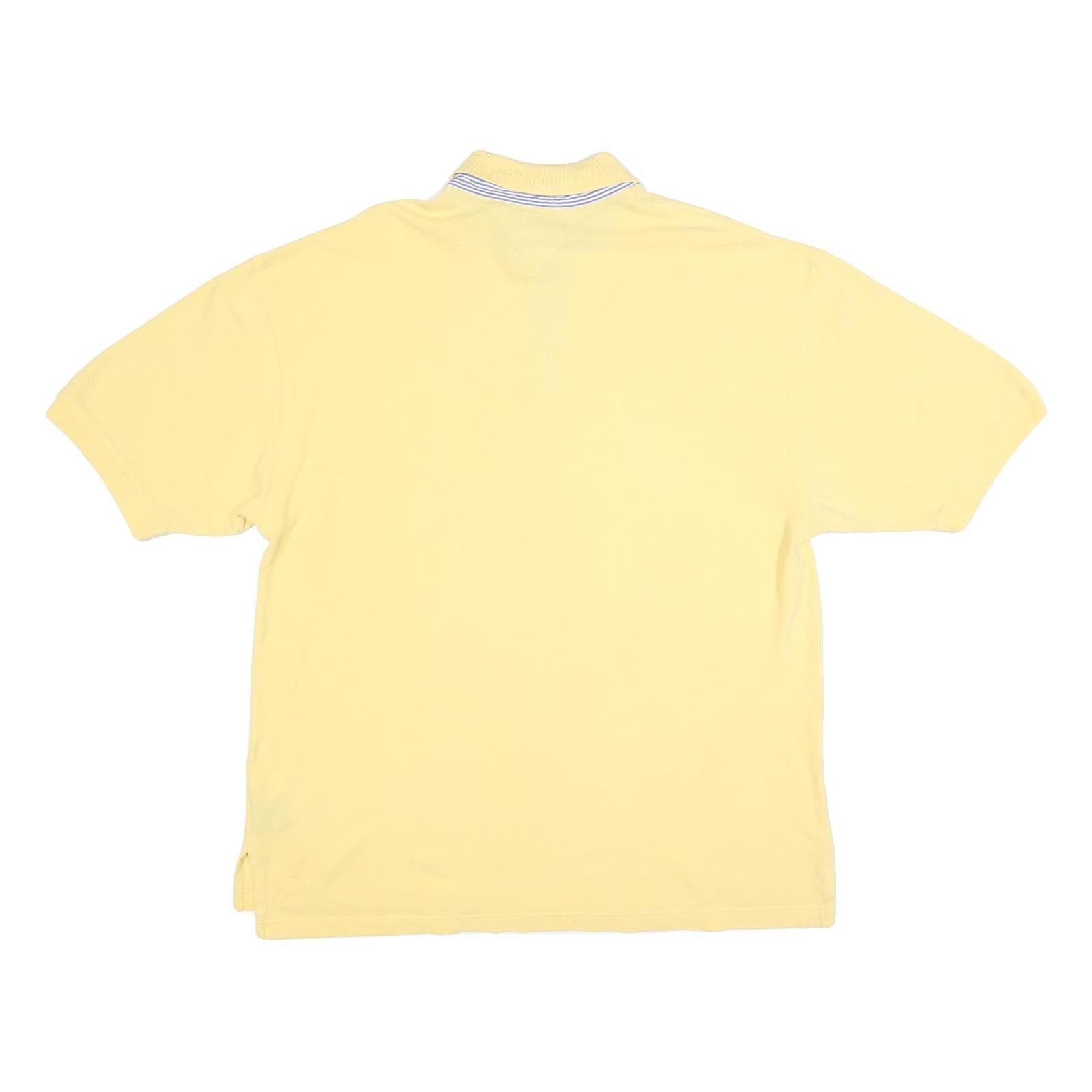 TOMMY HILFIGER Mens Yellow Basic Short Sleeve Polo Shirt 2XL Cotton Blend