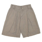 ESSENTIEL Pleated Womens Casual Shorts Grey Relaxed S W28