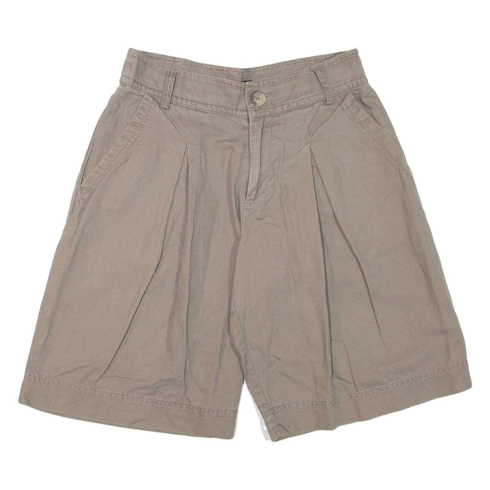 ESSENTIEL Pleated Womens Casual Shorts Grey Relaxed S W28