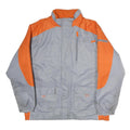 STARTER Mens Grey & Orange Zip Jacket XL Polyester Colour Block Pockets Casual