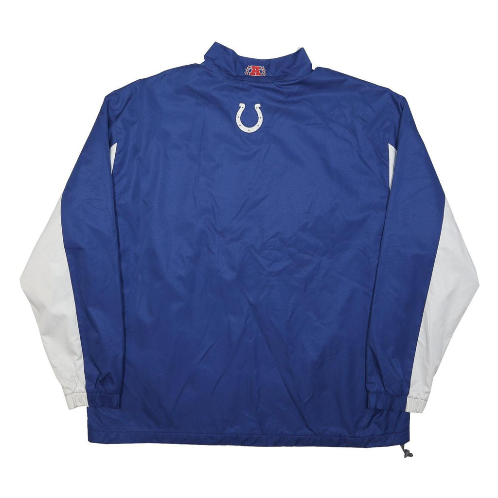 NFL Mens Blue & White Colts Team Zip Jacket 2XL Polyester Sportswear