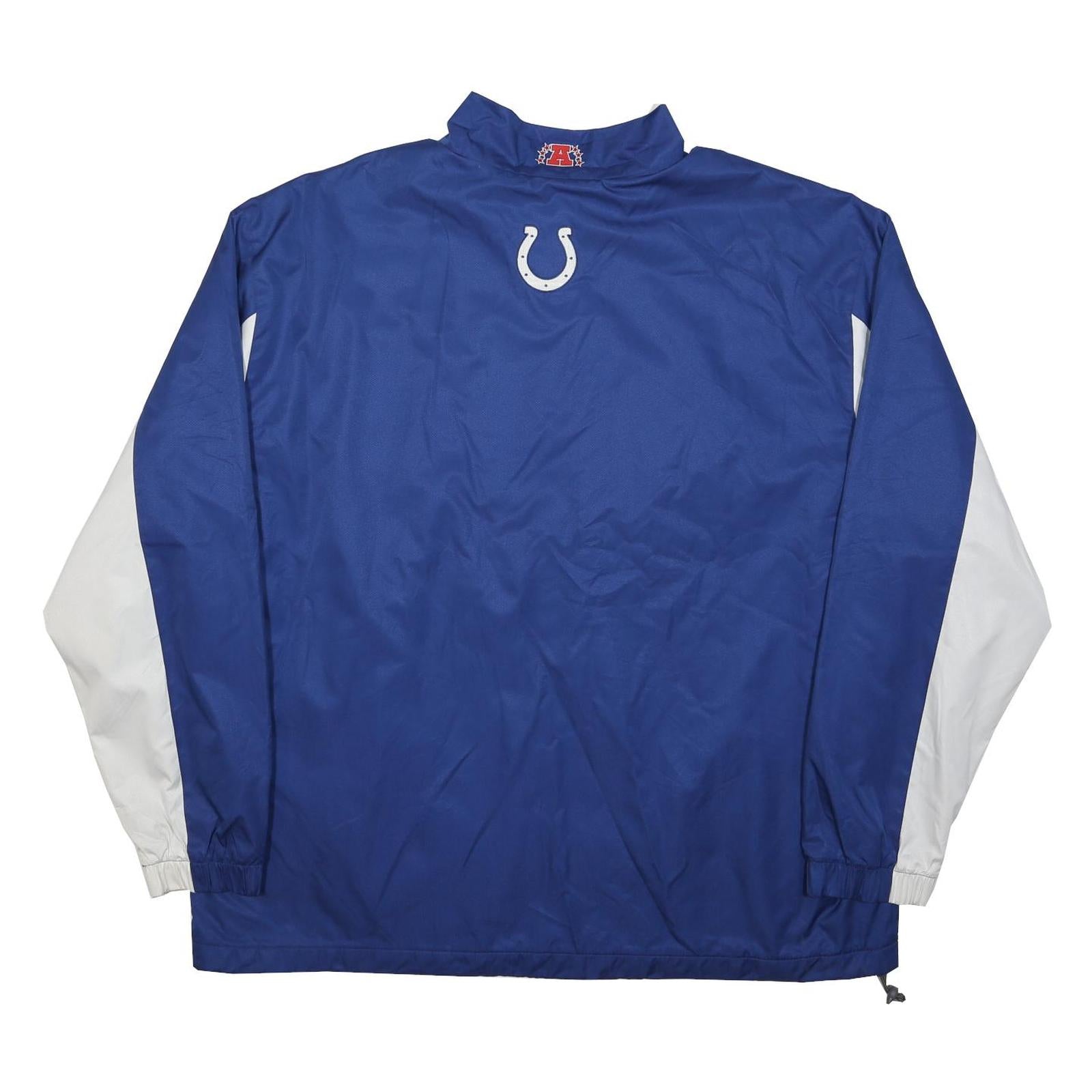 NFL Mens Blue & White Colts Team Zip Jacket 2XL Polyester Sportswear