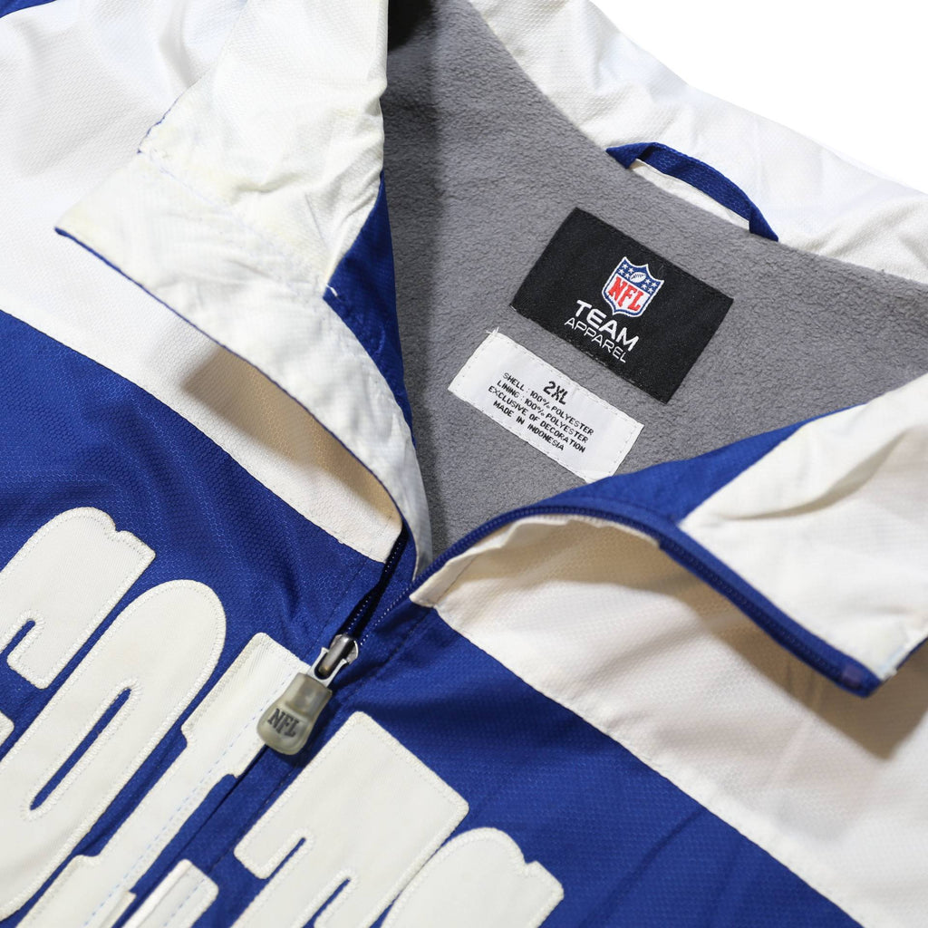 NFL Mens Blue & White Colts Team Zip Jacket 2XL Polyester Sportswear