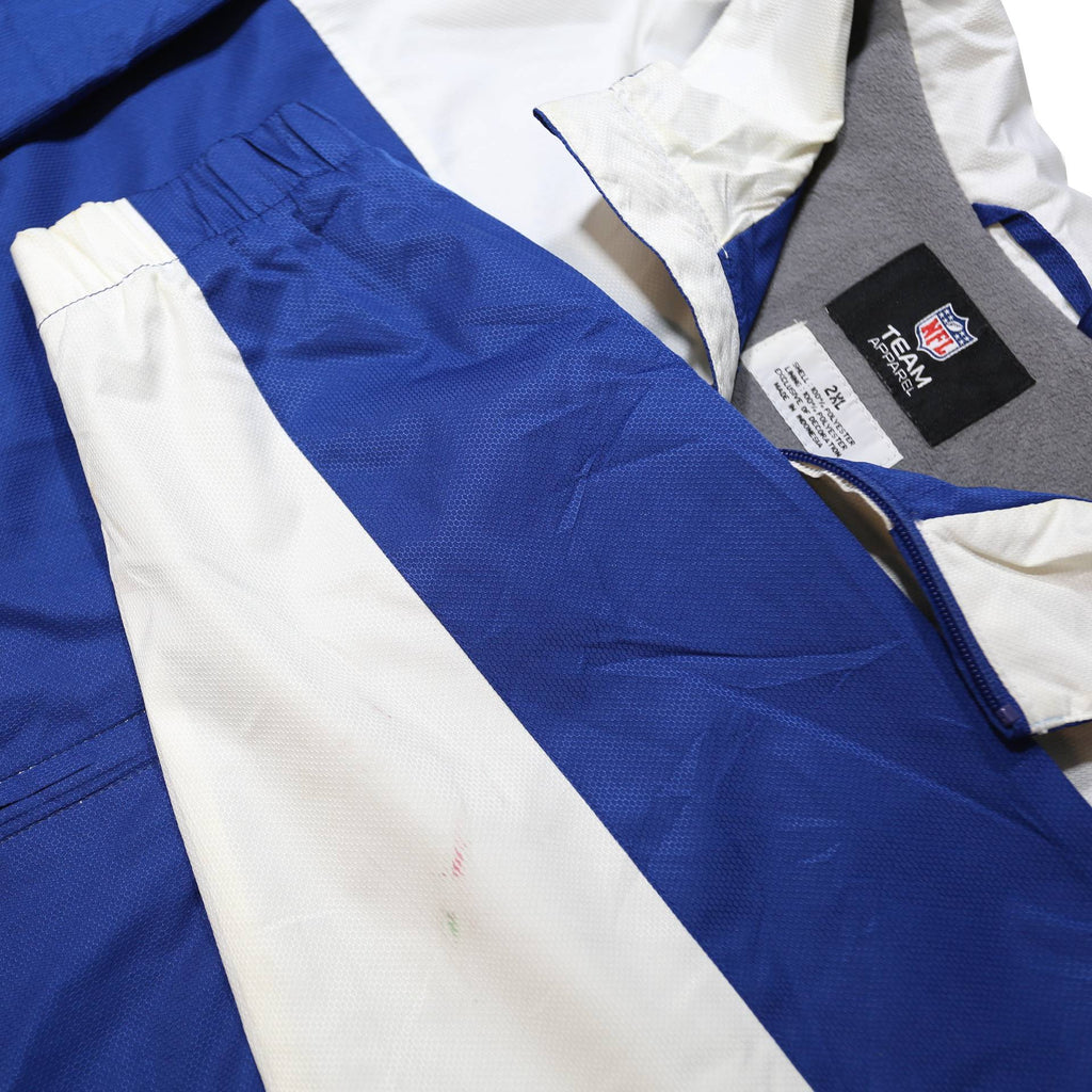 NFL Mens Blue & White Colts Team Zip Jacket 2XL Polyester Sportswear